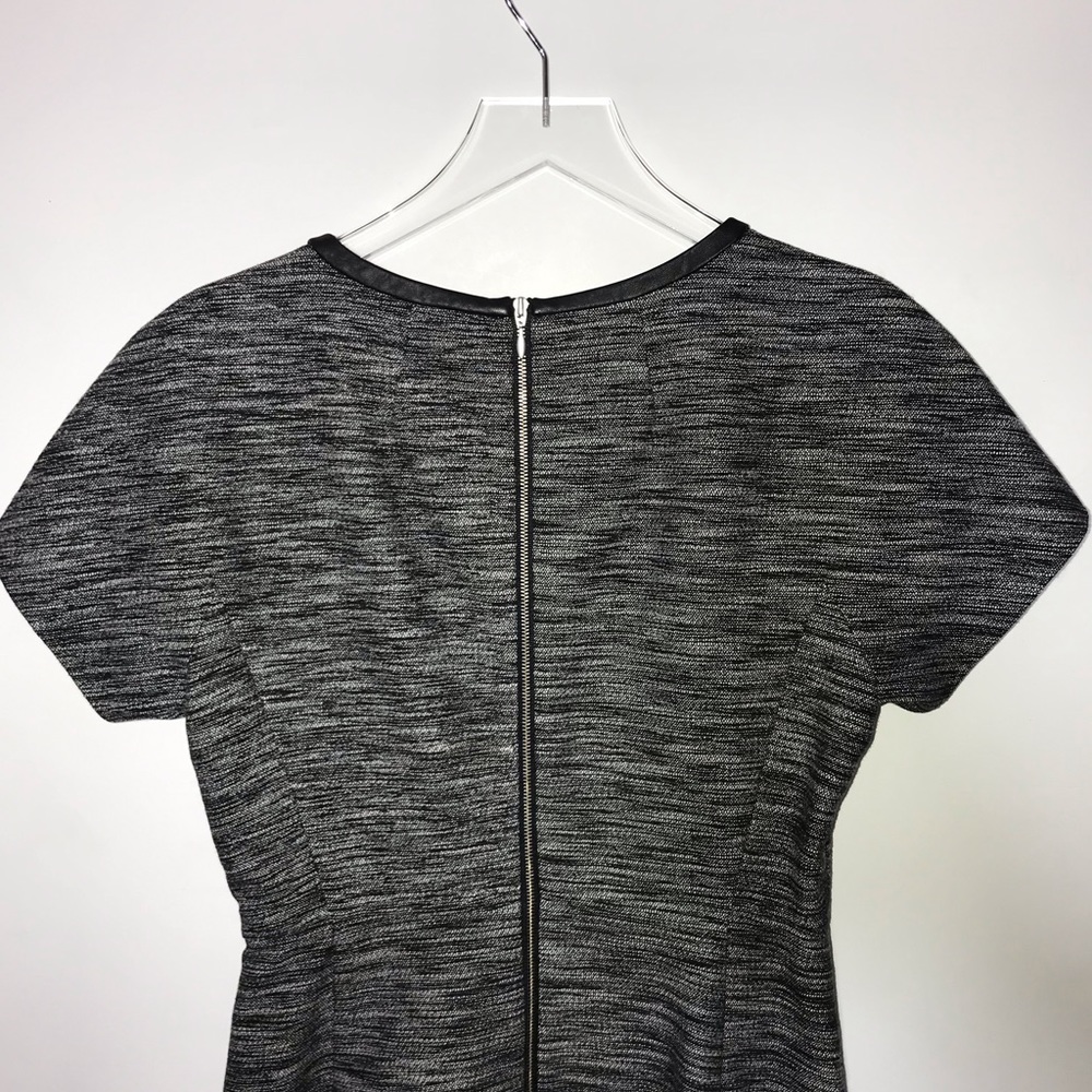 Madewell Tweed Skater Dress Leather Trim - Picture 5 of 8